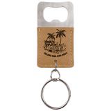 Customizable Leather Key Chain Bottle Opener - Squared/Rounded | 11 Colors Available