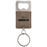 Customizable Leather Key Chain Bottle Opener - Squared/Rounded | 11 Colors Available