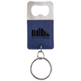 Customizable Leather Key Chain Bottle Opener - Squared/Rounded | 11 Colors Available