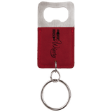 Customizable Leather Key Chain Bottle Opener - Squared/Rounded | 11 Colors Available