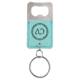Customizable Leather Key Chain Bottle Opener - Squared/Rounded | 11 Colors Available