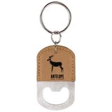 Customizable Leather Key Chain Bottle Opener - Squared/Rounded | 11 Colors Available