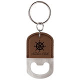 Customizable Leather Key Chain Bottle Opener - Squared/Rounded | 11 Colors Available