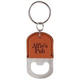Customizable Leather Key Chain Bottle Opener - Squared/Rounded | 11 Colors Available