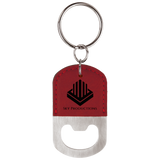 Customizable Leather Key Chain Bottle Opener - Squared/Rounded | 11 Colors Available