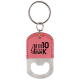 Customizable Leather Key Chain Bottle Opener - Squared/Rounded | 11 Colors Available