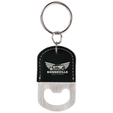 Customizable Leather Key Chain Bottle Opener - Squared/Rounded | 11 Colors Available