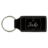 Customizable Leather Key Chain - Rectangle / Oval | 11 Colors Available