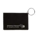 Customizable Leatherette ID Holder Keychains with Snap Button Closer | 6 COLORS