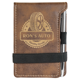 Customizable Leatherette Mini Note Pads with Pen | 11 COLORS
