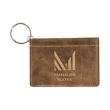 Customizable Leatherette ID Holder Keychains with Snap Button Closer | 6 COLORS
