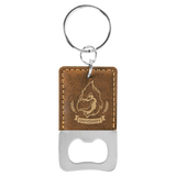 Customizable Leather Key Chain Bottle Opener - Squared/Rounded | 11 Colors Available