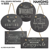 Slate Stone Oval, Round, and Rectangle Hanging Decor | 5 SIZES