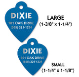 Blue Heart Shape Pet Identification Tags for All Size Dogs and Cats | FREE SHIPPING!