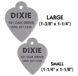 Stainless Heart Shape Pet Identification Tags for All Size Dogs and Cats | FREE SHIPPING!
