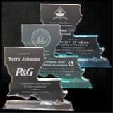 LA Trophies - Louisiana State Shape 3/4" thick Beveled Acrylic Award | 3 COLORS