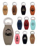 Leatherette Bottle-Shaped Bottle Openers | 11 Colors Available