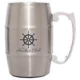 17 oz. Stainless Steel Barrel Shaped Mug with Handle | 4 COLORS