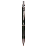 Customizable Ballpoint Pens with Rubber Gripper and Silver Accents | 5 COLORS