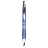 Customizable Ballpoint Pens with Rubber Gripper and Silver Accents | 5 COLORS