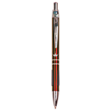 Customizable Ballpoint Pens with Rubber Gripper and Silver Accents | 5 COLORS