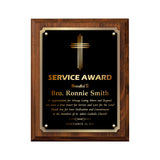 LA Trophies - Religious Christian Award Plaque with Gold Accent and GOLD Engraving - 8x10, 9x12 | 5 PLATE COLORS