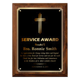 LA Trophies - Religious Christian Award Plaque with Gold Accent and GOLD Engraving - 8x10, 9x12 | 5 PLATE COLORS