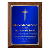 LA Trophies - Religious Christian Award Plaque with Gold Accent and GOLD Engraving - 8x10, 9x12 | 5 PLATE COLORS