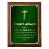 LA Trophies - Religious Christian Award Plaque with Gold Accent and GOLD Engraving - 8x10, 9x12 | 5 PLATE COLORS