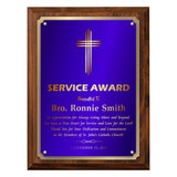 LA Trophies - Religious Christian Award Plaque with Gold Accent and GOLD Engraving - 8x10, 9x12 | 5 PLATE COLORS