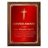 LA Trophies - Religious Christian Award Plaque with Gold Accent and GOLD Engraving - 8x10, 9x12 | 5 PLATE COLORS