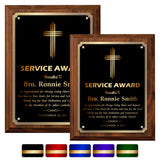 LA Trophies - Religious Christian Award Plaque with Gold Accent and GOLD Engraving - 8x10, 9x12 | 5 PLATE COLORS