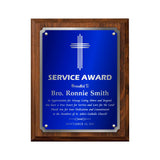 LA Trophies - Religious Christian Award Plaque with SILVER Accent and SILVER Engraving - 8x10, 9x12 | 5 PLATE COLORS