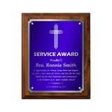 LA Trophies - Religious Christian Award Plaque with SILVER Accent and SILVER Engraving - 8x10, 9x12 | 5 PLATE COLORS