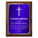 LA Trophies - Religious Christian Award Plaque with SILVER Accent and SILVER Engraving - 8x10, 9x12 | 5 PLATE COLORS