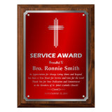 LA Trophies - Religious Christian Award Plaque with SILVER Accent and SILVER Engraving - 8x10, 9x12 | 5 PLATE COLORS