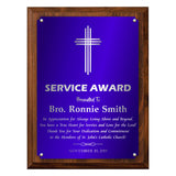 LA Trophies - Religious Christian Award Plaque with SILVER Engraving - 6x8, 7x9, 8x10, 9x12 | 5 PLATE COLORS