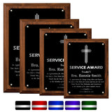 LA Trophies - Religious Christian Award Plaque with SILVER Engraving - 6x8, 7x9, 8x10, 9x12 | 5 PLATE COLORS