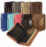 Leatherette Zipper Bible Book Cover 2 SIZES | Personalized and Engraved