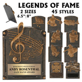 Legends of Fame Series Antique Gold Resin Plate Plaques  | 2 SIZES | 45 STYLES