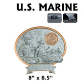 Legend Series Silver and Gold Oval Patriotic & Service Resin Plates  | 2 SIZES
