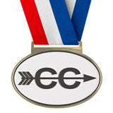 3-1/4" Large Olympic Style Oval Running Medals on 1-1/2" Wide Neck Ribbons | 5 STYLES