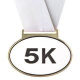 3-1/4" Large Olympic Style Oval Running Medals on 1-1/2" Wide Neck Ribbons | 5 STYLES