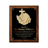 LA Trophies - Religious Christian Award Plaque with GOLD Engraving and 3D Praying Hands Relief - 8x10, 9x12 | 5 PLATE COLORS