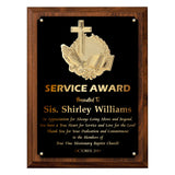 LA Trophies - Religious Christian Award Plaque with GOLD Engraving and 3D Praying Hands Relief - 8x10, 9x12 | 5 PLATE COLORS