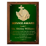 LA Trophies - Religious Christian Award Plaque with GOLD Engraving and 3D Praying Hands Relief - 8x10, 9x12 | 5 PLATE COLORS