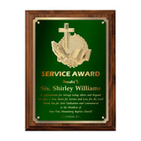 LA Trophies - Religious Christian Award Plaque with Gold Accent, GOLD Engraving and 3D Praying Hands Relief - 9x12, 10.5x13 | 5 PLATE COLORS