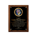 LA Trophies - Religious Christian Award Plaque with GOLD Engraving and Praying Hands Emblem - 6x8, 7x9, 8x10 | 5 PLATE COLORS