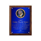 LA Trophies - Religious Christian Award Plaque with GOLD Engraving and Praying Hands Emblem - 6x8, 7x9, 8x10 | 5 PLATE COLORS