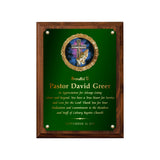 LA Trophies - Religious Christian Award Plaque with GOLD Engraving and Praying Hands Emblem - 6x8, 7x9, 8x10 | 5 PLATE COLORS